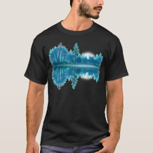 T-shirt Guitar Lake Shadow Amour Guitare Musicien Rock On