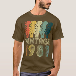 T-shirt Guitar Lover 41 Year Old Gifts Vintage 1981 Limite