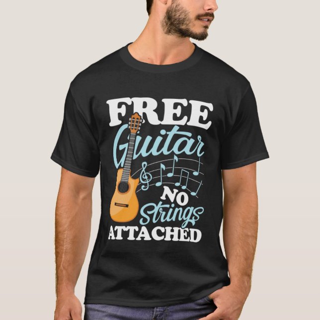 T-shirt Guitar No Strings Attached for a Guitarist (Devant)