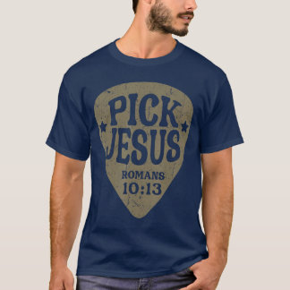 T-shirt Guitar Pick Jesus Christian Music Guitarist Pastor