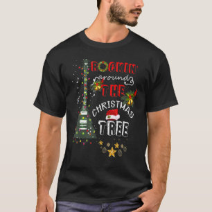 T-shirt Guitar Tree Lights Rocking Music Merry Christmas C