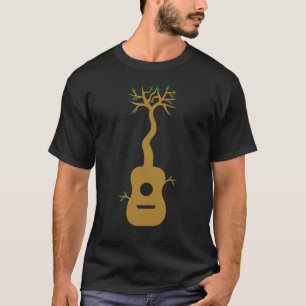 T-shirt Guitare Acoustique Arbre De Vie Guitare Joueur Nat