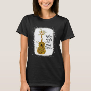 T-shirt Guitare Acoustique Arbre De Vie Musique Naturelle 