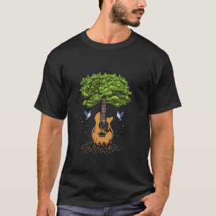 T-shirt Guitare Acoustique Arbre De Vie Musique Naturelle 