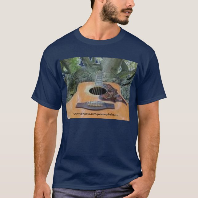 T-shirt Guitare acoustique customisée de Yamaha FG300 (Devant)