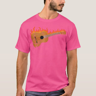T-shirt Guitare acoustique flamboyante