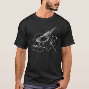 T-shirt Guitare Acoustique Rétro Guitariste Musicien Musiq