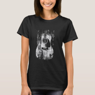 T-shirt Guitare Acoustique, Vintage, Abîmée, Rock & Roll