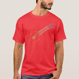 T-shirt Guitare acoustique Vintage pour hommes827