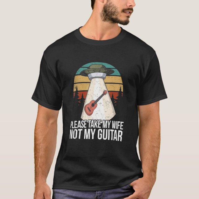 T-shirt Guitare Alien Joueur Ufo Guitariste (Devant)