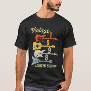 T-shirt Guitare anniversaire vintage 1998  24e anniversair