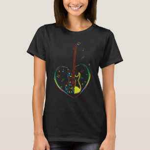 T-shirt Guitare avec symboles et notes musicales Amateurs 