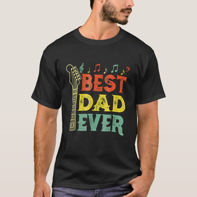 T-shirt Guitare Best Papa Ever Chord Fête des pères guitar (Devant)