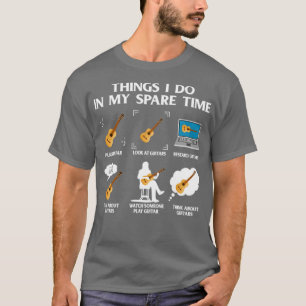 T-shirt Guitare Ce que je fais pendant mon temps libre