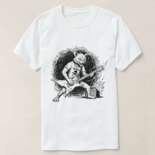 T-shirt Guitare Chat Encre Grasse pour Hommes