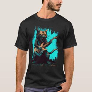 T-shirt Guitare Chat Guitare Player Rock Guitariste Cool J