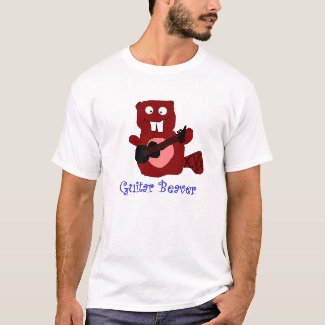 T-shirt guitare de castor (Devant)