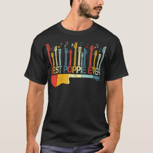 T-shirt Guitare de Guitare Vintage rétro Meilleure Poppie