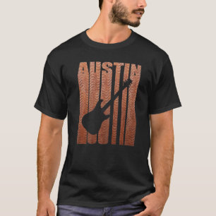 T-shirt Guitare de musique vintage Retro Artsy Austin