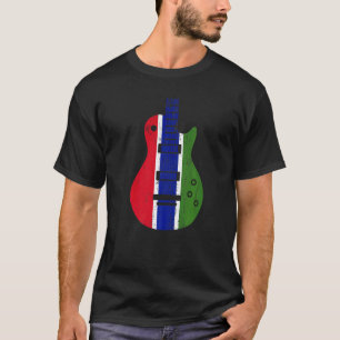 T-shirt Guitare Drapeau Gambie Musique Vintage