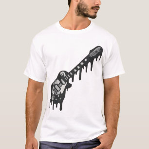 T-shirt Guitare électrique fondante peinture dégoulinante