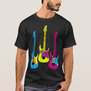 T-shirt Guitare électrique graphique de plomb multicolore