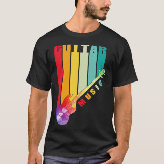 T-shirt Guitare électrique polygonale colorée