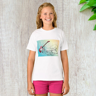 T-shirt Guitare électrique Rock and Roll Notes de musique 