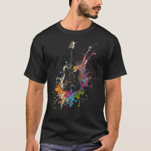 T-shirt Guitare électrique Splash Guitariste Musicien Rétr