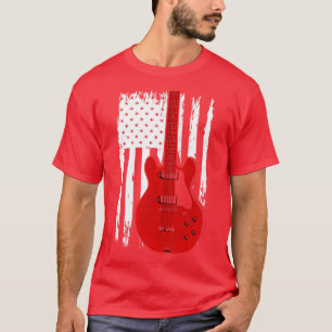 T-shirt Guitare électrique US Drapeau musicien guitariste