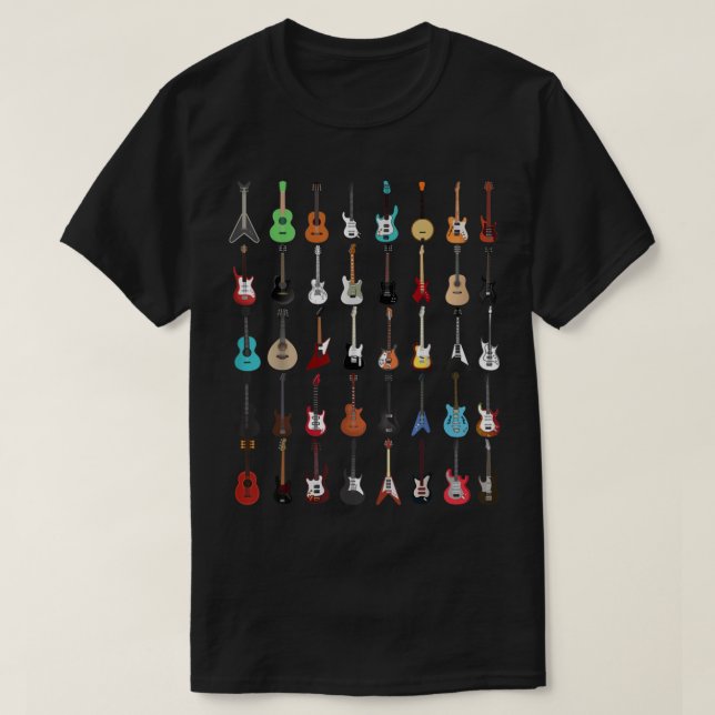 T-shirt Guitare Guitare Instrumentee de musique (Design devant)