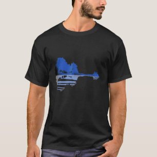 T-shirt Guitare Guitare Naturel Mer Ombre Design