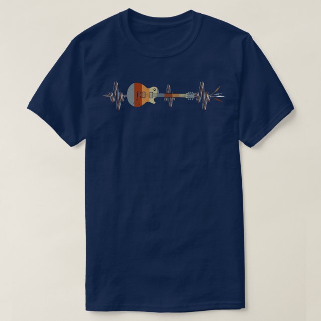 T-shirt Guitare Heartbeat Câble électrique Musical Instrum (Design devant)