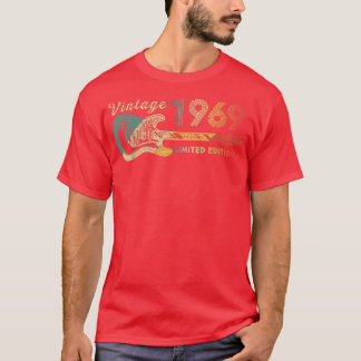 T-shirt Guitare Lover 53 ans Cadeaux Vintage 1969 Limite