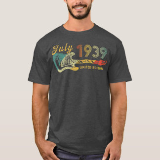 T-shirt Guitare Lover 83 ans Cadeaux Juillet 1939 Limited
