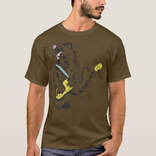 T-shirt Guitare Lover Ours Jouer Basse Guitare Guitare M