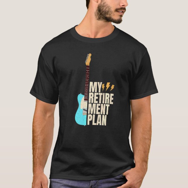 T-shirt Guitare Mon plan de retraite Musique Vintage (Devant)