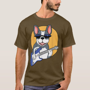T-shirt Guitare Musique Amour Français Bulldog Frenchie Gu