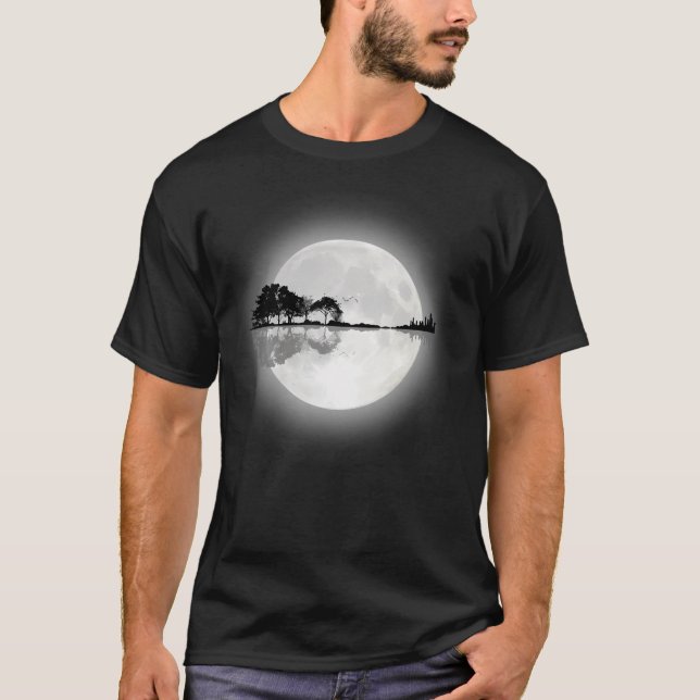 T-shirt Guitare naturelle au clair de lune (Devant)