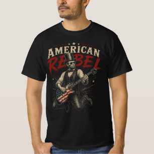 T-shirt Guitare Rock Art du drapeau de Lincoln American Re