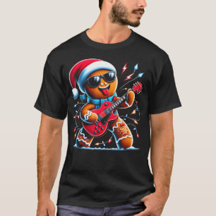 T-shirt Guitare Rock Gingerbread Jouant de la Guitare -Drô