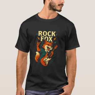 T-shirt Guitare Rock Musique Concert Rétro Renard Drôle