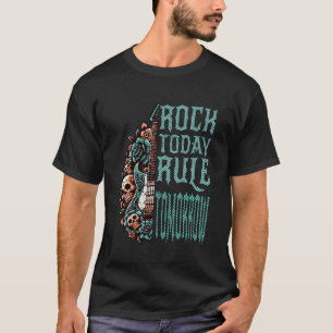 T-shirt Guitare Skull Rock Today Rule Tomorrow