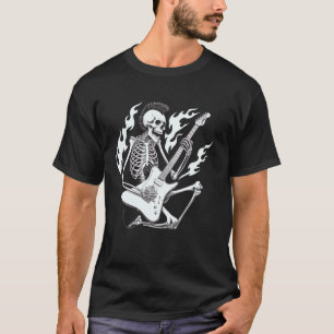 T-shirt Guitare squelette heavy metal