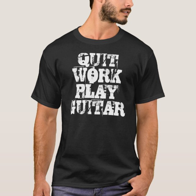 T-SHIRT GUITARE STOPPÉE DE JEU DE TRAVAIL (Devant)