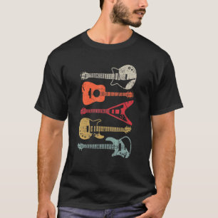 T-shirt Guitare Style Rétro Guitare Pour Guitariste