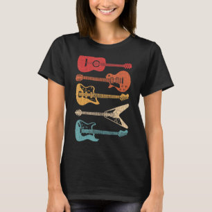 T-shirt Guitare Style Rétro Guitare Pour Guitariste