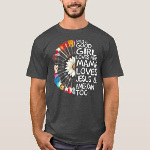 T-shirt Guitare Tournesol Girl aime sa maman amour Jésus