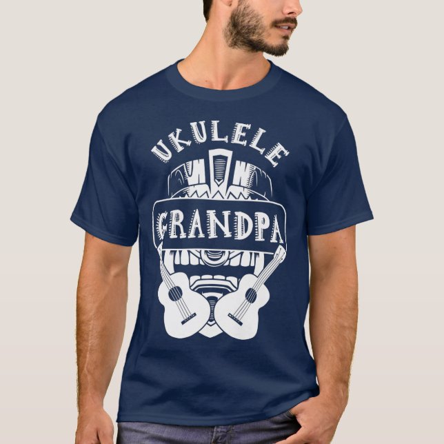 T-shirt Guitare Ukulele Grandpa Aloha Uke (Devant)