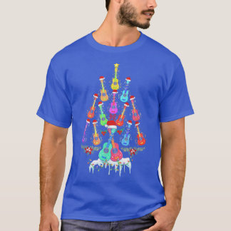 T-shirt Guitare Ukulele Xmas Père Noël instrument de musiq